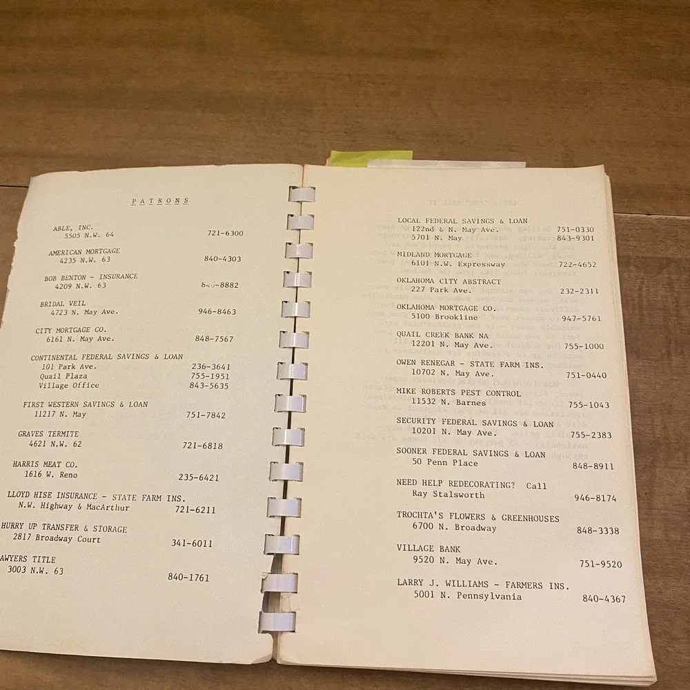 VTG Harris Realty Co Oklahoma City Regional Community Cookbook Comb Bound